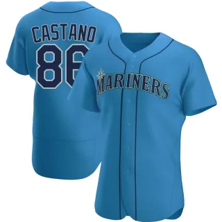 Men's Authentic Royal Blas Castano Seattle Mariners Alternate Jersey