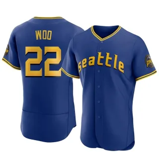 Men's Authentic Royal Bryan Woo Seattle Mariners 2023 City Connect Jersey