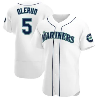 Men's Authentic White John Olerud Seattle Mariners Home Jersey