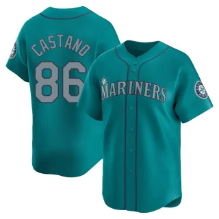 Men's Limited Aqua Blas Castano Seattle Mariners Alternate Jersey