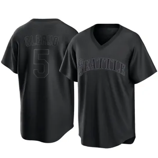 Men's Replica Black John Olerud Seattle Mariners Pitch Fashion Jersey