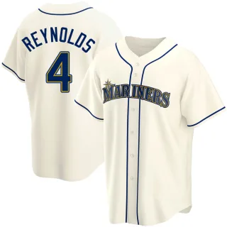 Men's Replica Cream Harold Reynolds Seattle Mariners Alternate Jersey