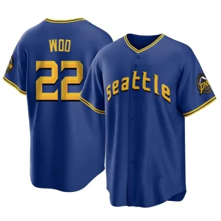 Men's Replica Royal Bryan Woo Seattle Mariners 2023 City Connect Jersey