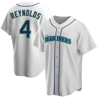 Men's Replica White Harold Reynolds Seattle Mariners Home Jersey