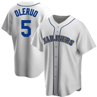 Men's Replica White John Olerud Seattle Mariners Home Cooperstown Collection Jersey