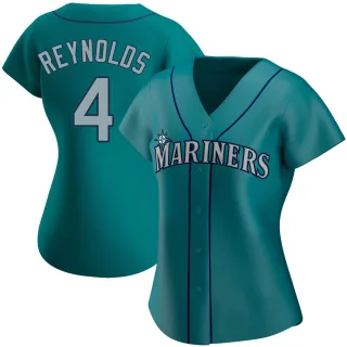 Women's Authentic Aqua Harold Reynolds Seattle Mariners Alternate Jersey