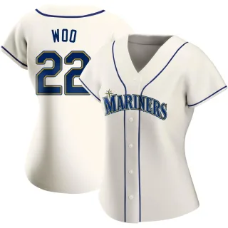 Women's Authentic Cream Bryan Woo Seattle Mariners Alternate Jersey