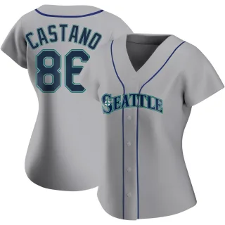 Women's Authentic Gray Blas Castano Seattle Mariners Road Jersey