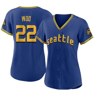 Women's Authentic Royal Bryan Woo Seattle Mariners 2023 City Connect Jersey