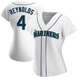 Women's Authentic White Harold Reynolds Seattle Mariners Home Jersey