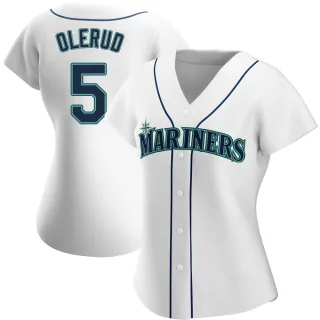 Women's Authentic White John Olerud Seattle Mariners Home Jersey