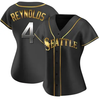 Women's Replica Black Golden Harold Reynolds Seattle Mariners Alternate Jersey