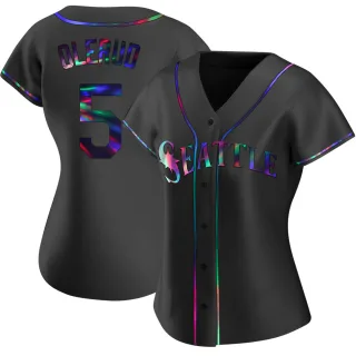 Women's Replica Black Holographic John Olerud Seattle Mariners Alternate Jersey