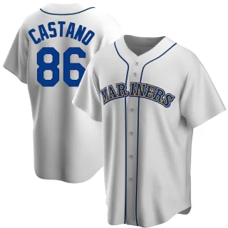 Youth Replica White Blas Castano Seattle Mariners Home Cooperstown Collection Jersey